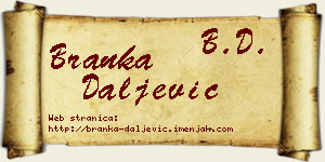 Branka Daljević vizit kartica